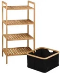 KESPER Badregal aus Bambus mit Korb &ndash; - &ndash; 44 x 33 x 93 cm &ndash; platzsparend &