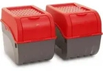 Novaliv 2x Gro&szlig; 9L rot Gem&uuml;sebox Kartoffel Aufbewahrungsbox Vorratsdose