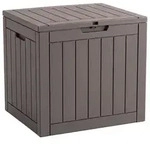 Floordirekt Gartenbox Holz-Optik wetterfeste Kissenbox 118L braun Auflagenbox...