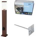 Gartenleuchte RostBraun 80 cm mit Steckdose IP44 Malios - Braun