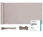 Sekey Balkon Sichtschutz PES Blickdichte Wetterfest Windschutz Taupe, 90x500 cm -