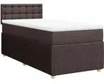 vidaXL Boxspringbett mit Matratze Dunkelbraun 100x200 cm Stoff - Braun