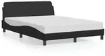 vidaXL Bettgestell Dover Schwarz 135x190 cm Kunstleder - Schwarz
