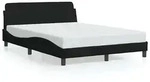 vidaXL Bettgestell Dover Schwarz 135x190 cm Stoff - Schwarz