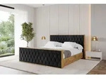 ALTDECOR Polsterbett mit Bettkasten - ENZO5-Z - 140x200 Schwarz Casablanca-...