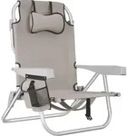 tectake&reg; Aluminium Strandstuhl Coral klappbar, mit Rucksackfunktion...