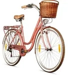 Bergsteiger Marseille 26 Zoll 28 Zoll Damenfahrrad, ab 150 cm, Korb aus Rattan,