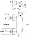 Heinrich Schulte alpha_400 Brausethermostat Z069646-00010 verchromt, ohne