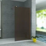 Belvit Duschwand Duschabtrennung Bronze mit Kupferprofil 8mm 80x200cm - Bronze
