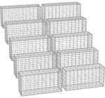 SONGMICS Gabionenk&ouml;rbe, Metall-Steink&ouml;rbe mit 5 x 10 cm Maschenweite f&uuml;r