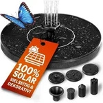 GARDEBRUK&reg; Solar Springbrunnen 7 Effekte 180L/h Solarpanel 160mm 1,4 Watt Garten