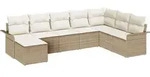 vidaXL Gartensofa-set mit Kissen 8 pcs Beige Poly-Rattan - Beige