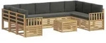 vidaXL Outdoor-Sofagarnitur 8 pcs Wei&szlig; und Anthrazit 59 x 59 x 37 cm - Braun