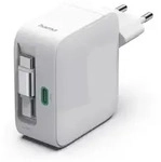 Hama Schnellladeger&auml;t GaN, 2x USB-C, ausziehbares Ladekabel, PD, 65 W, W -...