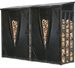 Set 2 St&uuml;ck Metall Kaminholzregal Au&szlig;en 130 x 70 x 185 cm, Mit Wetterschutz
