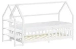 ML-Design Kinderbett 90x200cm mit Matratze H:16 Regal Rausfallschutz Dach &