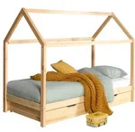 Vipack Dallas 2 Hausbett 90 x 200 cm Liegefl&auml;che inkl Bettschublade, Natur...