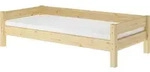 Einzelbett, Holzbett Kiefer massiv klar lackiert 90x200 w&auml;hlbares Zubeh&ouml;r