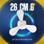 Mobiler Deckenventilator Akku &Oslash;26 cm Wei&szlig; &ndash; leiser Ventilator mit...