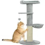 PawHut Kratzbaum, 103,5 cm hoch Katzenbaum mit H&auml;ngematte, baumelndem...