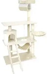 Wiltec Kratzbaum in Beige/Wei&szlig; 141 cm hoch, Katzenbaum mit Sisal,...