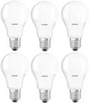 6 x Osram LED A60 Birne 10W = 75W E27 matt 1055lm warmwei&szlig; 2700K recycelter