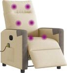 vidaXL Massagesessel Elektrisch Creme Stoff