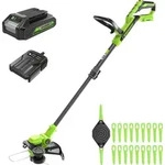 Greenworks 24V Akku-Rasentrimmer 30 cm Schnittbreite, 90&deg; drehbar, inkl. Fadenspule