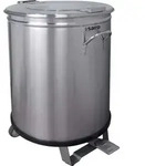 SARO M&uuml;lleimer 95 L mit Fu&szlig;pedal und Softclosedeckel Modell MPS 95 - Silber