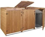 XL 3er-/6er-M&uuml;lltonnenverkleidung HWC-H74, M&uuml;lltonnenbox, erweiterbar...