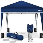 tillvex Pavillon 3x3m Blau wasserdicht | Pop-Up Faltpavillon h&ouml;henverstellbar 