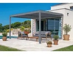 PIANA 4x3m Anlehn-Bioklima-Pergola aus grauem Aluminium - Dunkelgrau