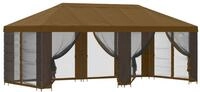 vidaXL Garten Pavillon mit Seitenw&auml;nden 6 x 3 m Taupe