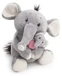 NICI Pl&uuml;sch Elefant mit Kind grau 20cm - Grau