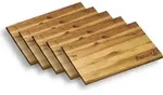 Kesper Brotzeitbrett 32 x 21 cm Akazie 5er Set extra gro&szlig; mit Einbrand Brotzeit