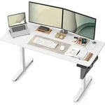SONGMICS H&ouml;henverstellbarer Schreibtisch elektrisch 140cm 4 H&ouml;hen wei&szlig; - Wei&szlig;