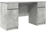 vidaXL Schreibtisch mit Regal Betongrau 140 x 49 x 76 cm Holzwerkstoff - Grau