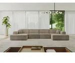 ALTDECOR Ecksofa in U-Form IREA-U2-v3 386x165x77 cm Braun Corner Sofa Bett...