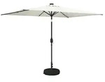 vidaXL Gartenparasol mit LED-Lichtern und Sockel 200 x 300 cm - Creme