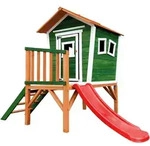 HOME DELUXE Spielhaus auf Stelzen PINO inkl. Rutsche - Gr&uuml;n I Holz-Kinderhaus...