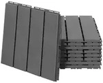 Outsunny 9 er Set Terassenfliesen Balkon Patio 30 x 30 cm Kunststoff Dunkelgrau...