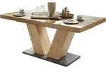 Esstisch ausziehbar Elena 160x90x76 Asteiche/Plankeneiche 13990-160 - Schwarz
