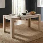 Homestyle4u Esstisch 135x80 cm Eiche Grau Esszimmertisch Holztisch - Grau