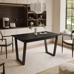 ARTON II ausziehbarer Tisch 140 cm, Schwarze Metalbeine V, Tischplatte Farbe:...