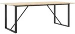 vidaXL Esstisch O-Gestell 200x100x75cm Massivholz Kiefer und Stahl - Braun