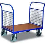 VARIOfit Doppel-Stirnwandwagen mit Drahtgitter 850x500mm Enzianblau RAL 5016