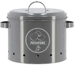 Esschert Design Vorratsdose f&uuml;r Kartoffeln Anthrazit aus Metall - Grau