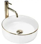 Rea Aufsatzwaschbecken Sami White Gold - Wei&szlig;