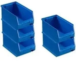 SparSet 5x Blaue Sichtlagerbox 3.0 | HxBxT 12,5x14,5x23,5cm | 2,8 Liter 