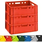3x BURI Fleischkiste E2 Rot 60x40x20cm Lagerkiste, Meischkiste, Metzgerkiste...